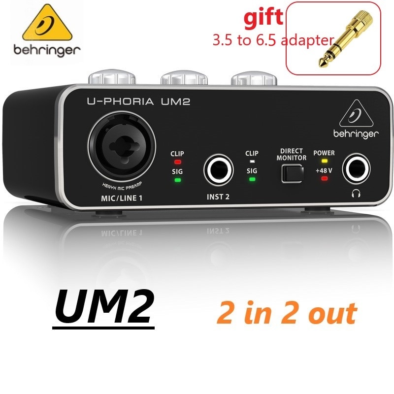 BEHRINGER UM2 Guitar Recording External USB Sound Card Special Audio Interface For Internet Celebrity Live Broadcast