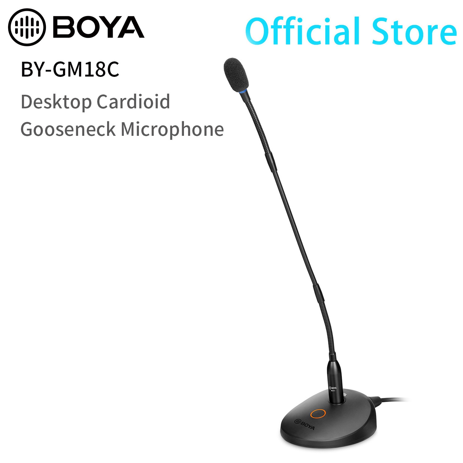 BOYA BY-GM18C Desktop Gooseneck Condenser Microphone 18″ Podium Microphone for Meetings Video Conference Lectures Streaming Mic