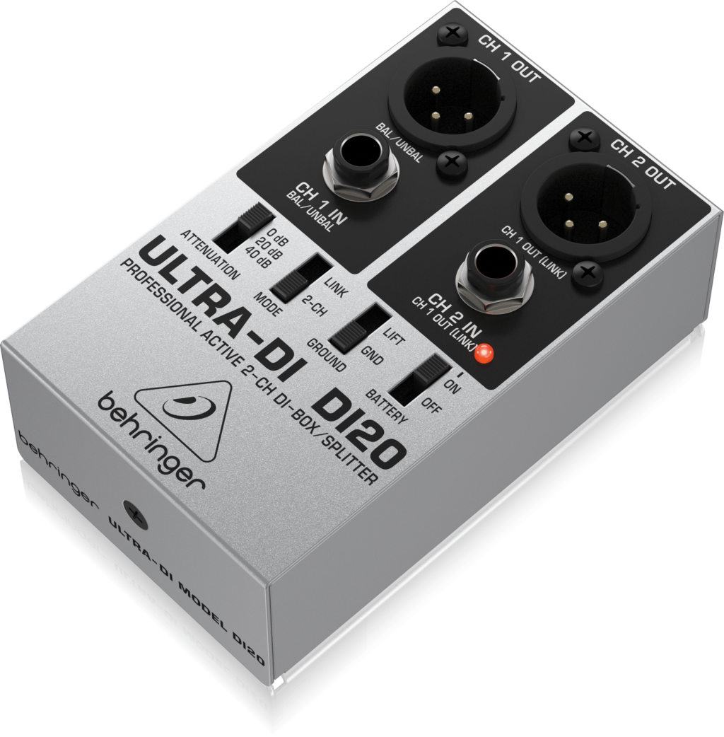 Behringer Ultra-DI DI20 Professional Active 2 Channel DI-Box/Splitter Additional Split mode for stage and studio applications